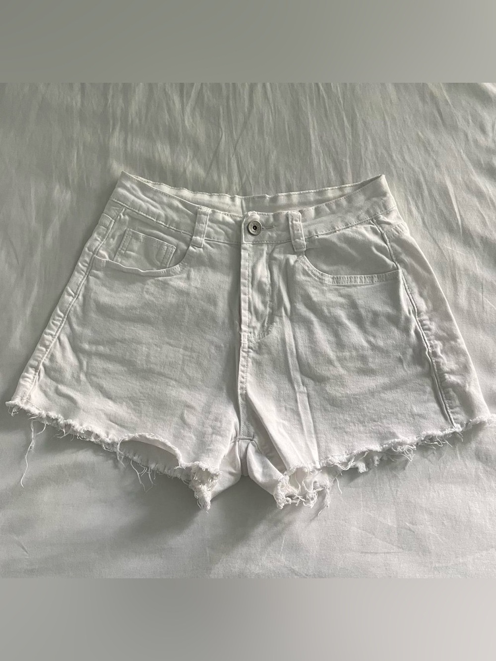 Herschel Supply Company White Distressed Denim Shorts